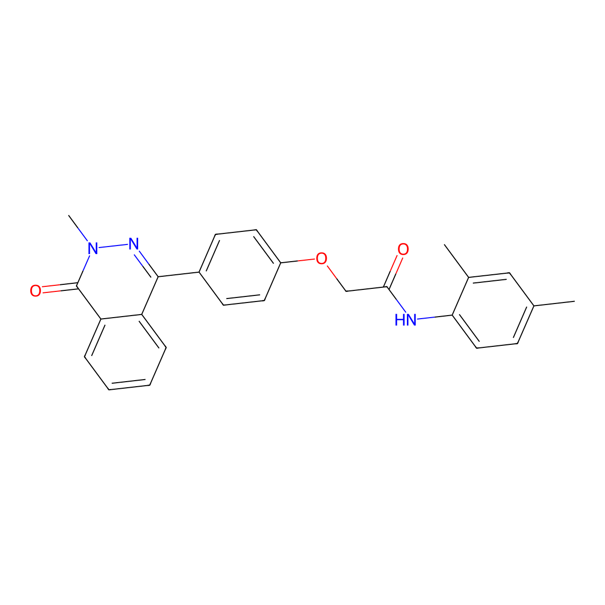 N-(2,4-dimethylphenyl)-2-[4-(3-methyl-4-oxophthalazin-1-yl)phenoxy]acetamide molecular structure, CAS 701225-83-4