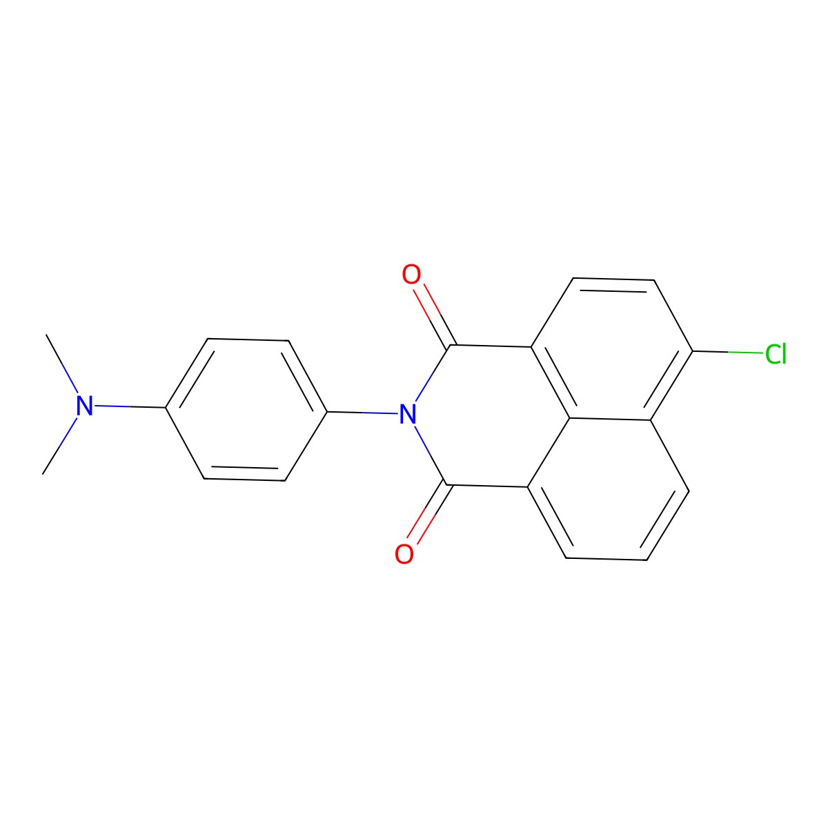 6-chloro-2-(4-(dimethylamino)phenyl)-1H-benzo[de]isoquinoline-1,3(2H)-dione molecular structure, CAS 701225-99-2