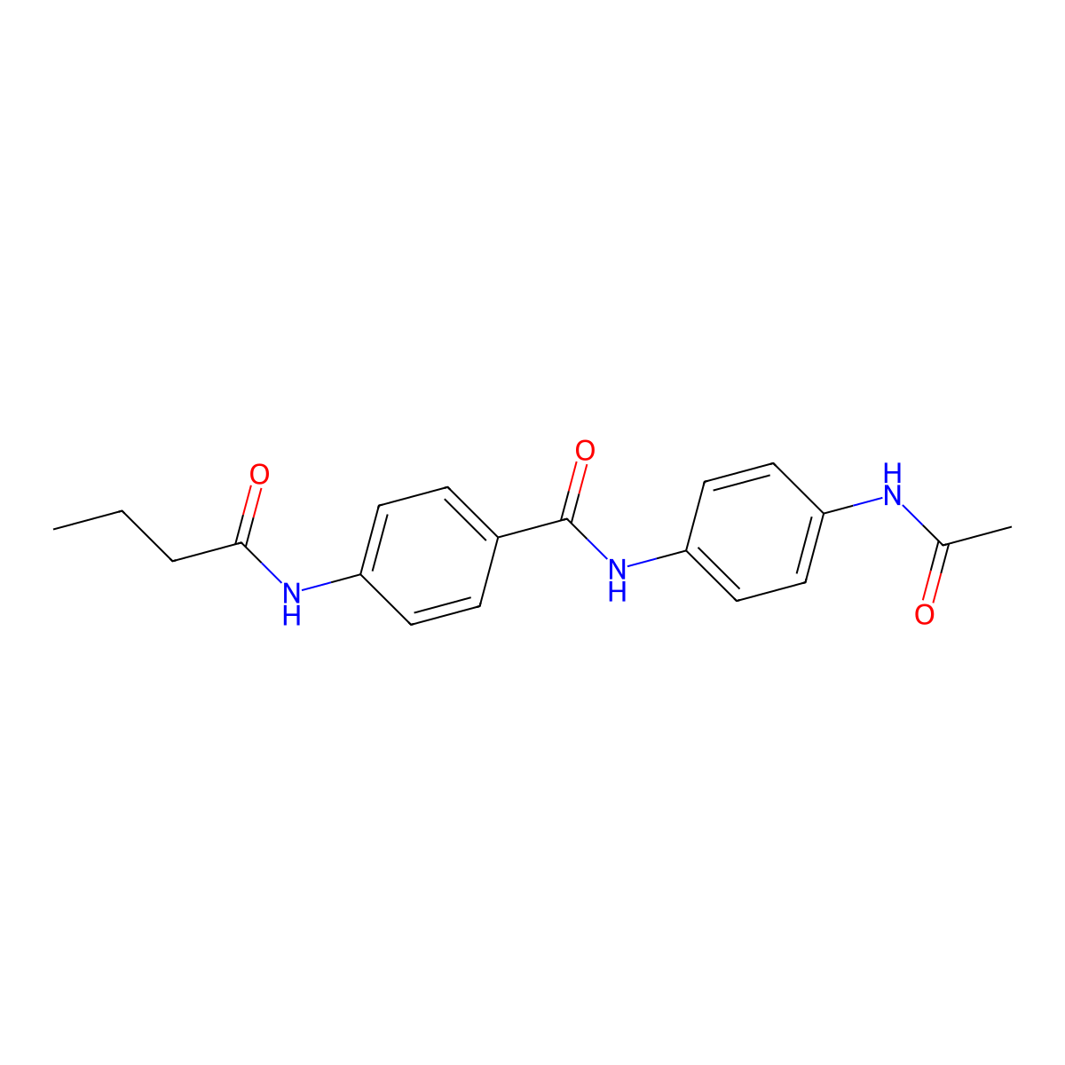 N-(4-acetamidophenyl)-4-(butanoylamino)benzamide molecular structure, CAS 701226-03-1
