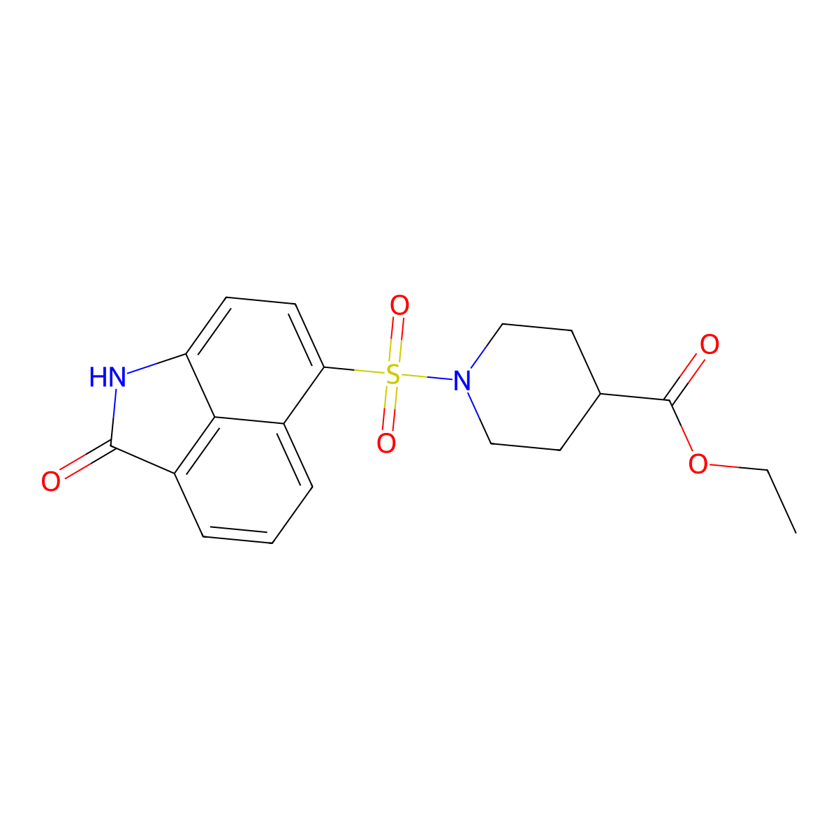 Ethyl 1-[(2-oxo-1,2-dihydrobenzo[cd]indol-6-yl)sulfonyl]-4-piperidinecarboxylate molecular structure, CAS 701226-14-4