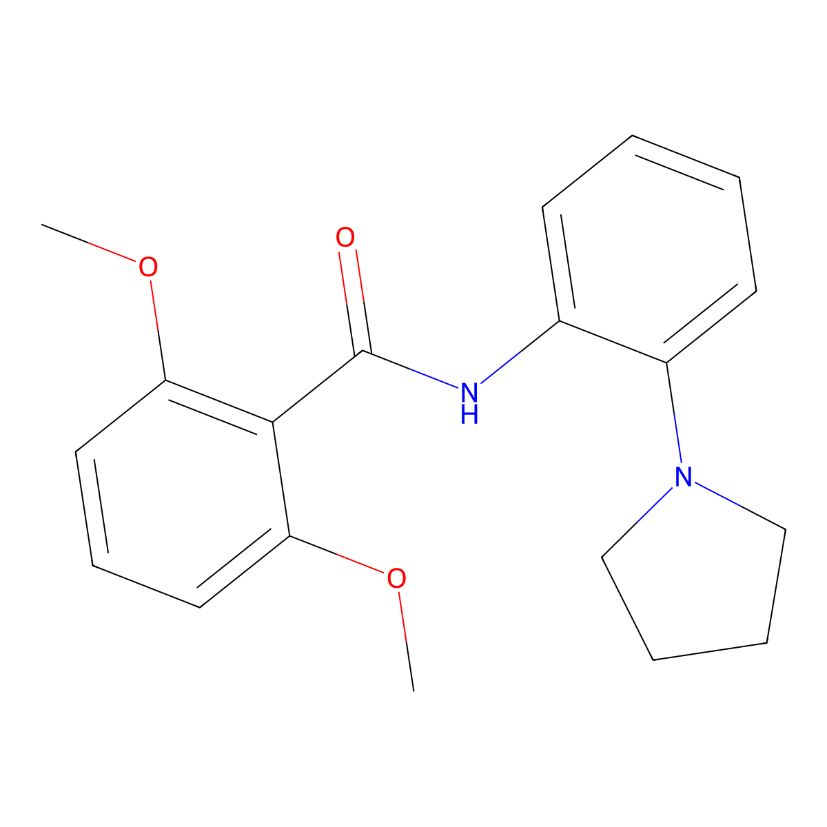 2,6-dimethoxy-N-(2-pyrrolidin-1-ylphenyl)benzamide molecular structure, CAS 701226-15-5