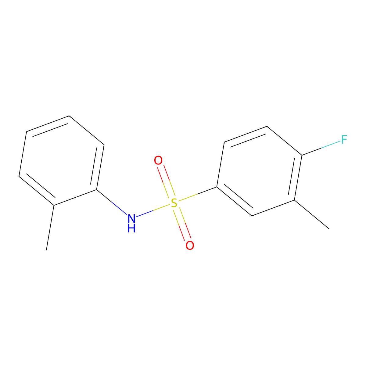 4-fluoro-3-methyl-N-(2-methylphenyl)benzenesulfonamide molecular structure, CAS 701226-23-5