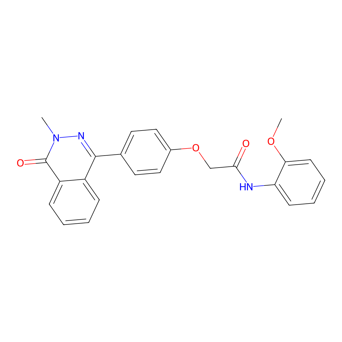 N-(2-methoxyphenyl)-2-[4-(3-methyl-4-oxophthalazin-1-yl)phenoxy]acetamide molecular structure, CAS 701226-50-8