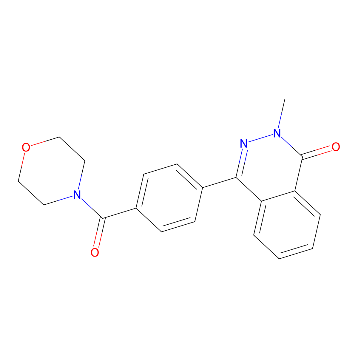 2-Methyl-4-[4-(morpholine-4-carbonyl)phenyl]phthalazin-1-one molecular structure, CAS 701226-63-3