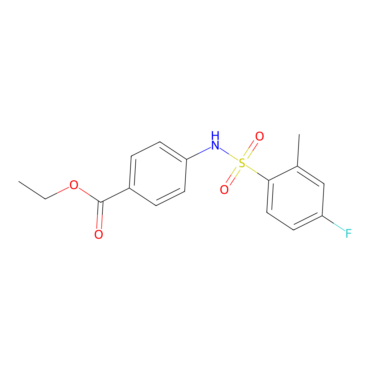 Ethyl 4-[(4-fluoro-2-methylphenyl)sulfonylamino]benzoate molecular structure, CAS 701226-65-5