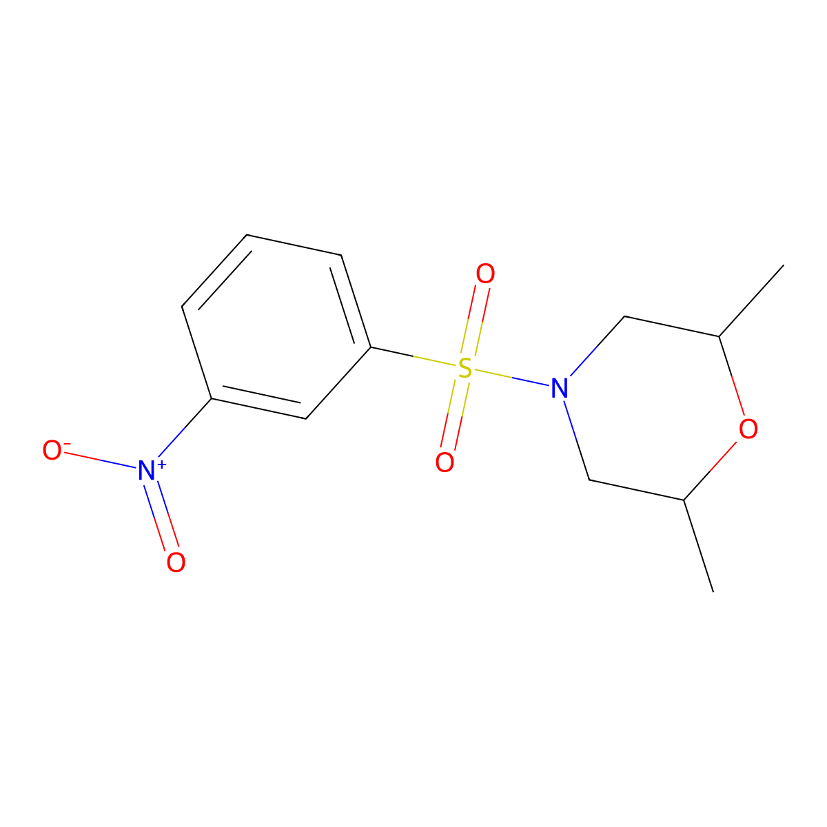 2,6-Dimethyl-4-[(3-nitrophenyl)sulfonyl]morpholine molecular structure, CAS 701226-70-2