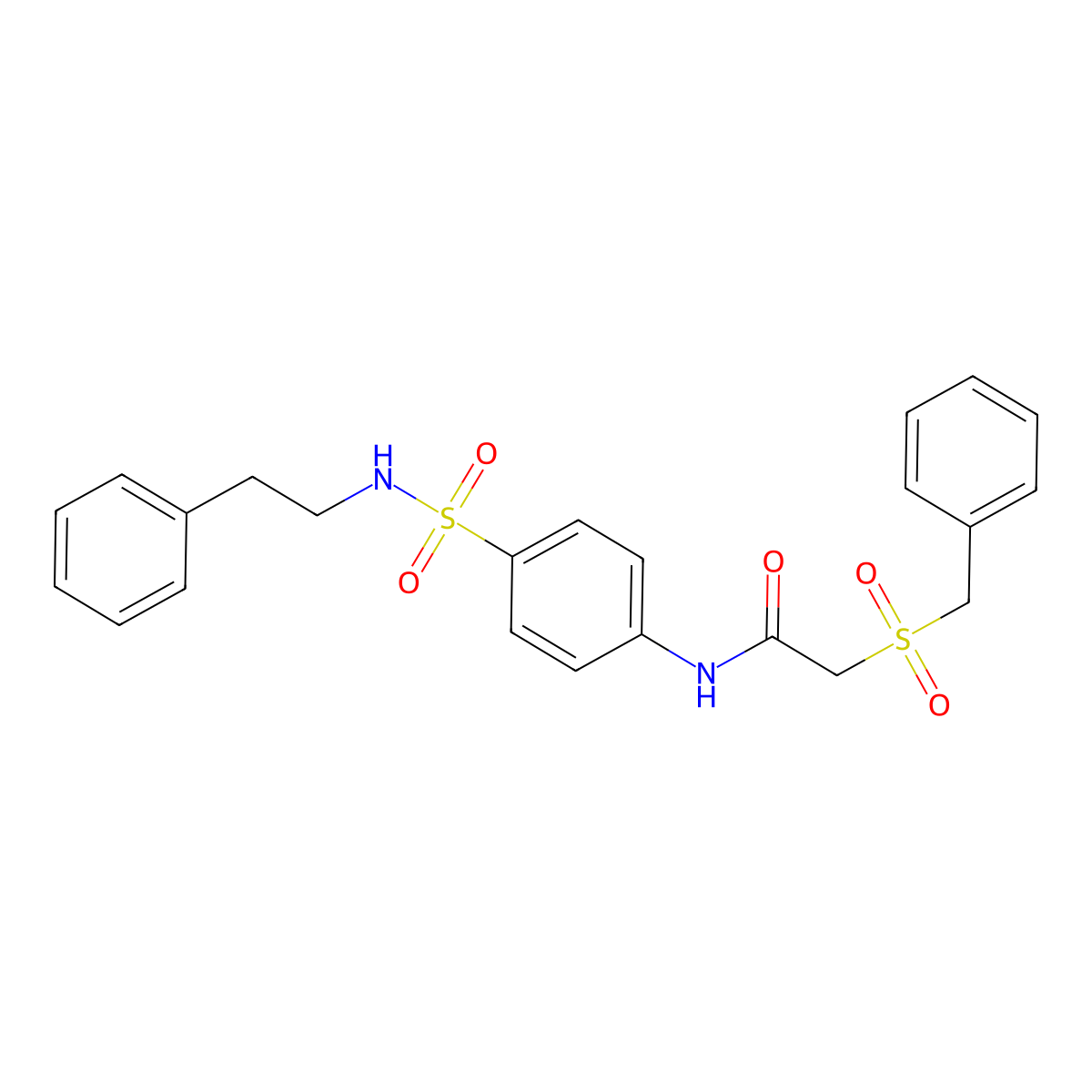2-(benzylsulfonyl)-N-{4-[(2-phenylethyl)sulfamoyl]phenyl}acetamide molecular structure, CAS 701226-78-0
