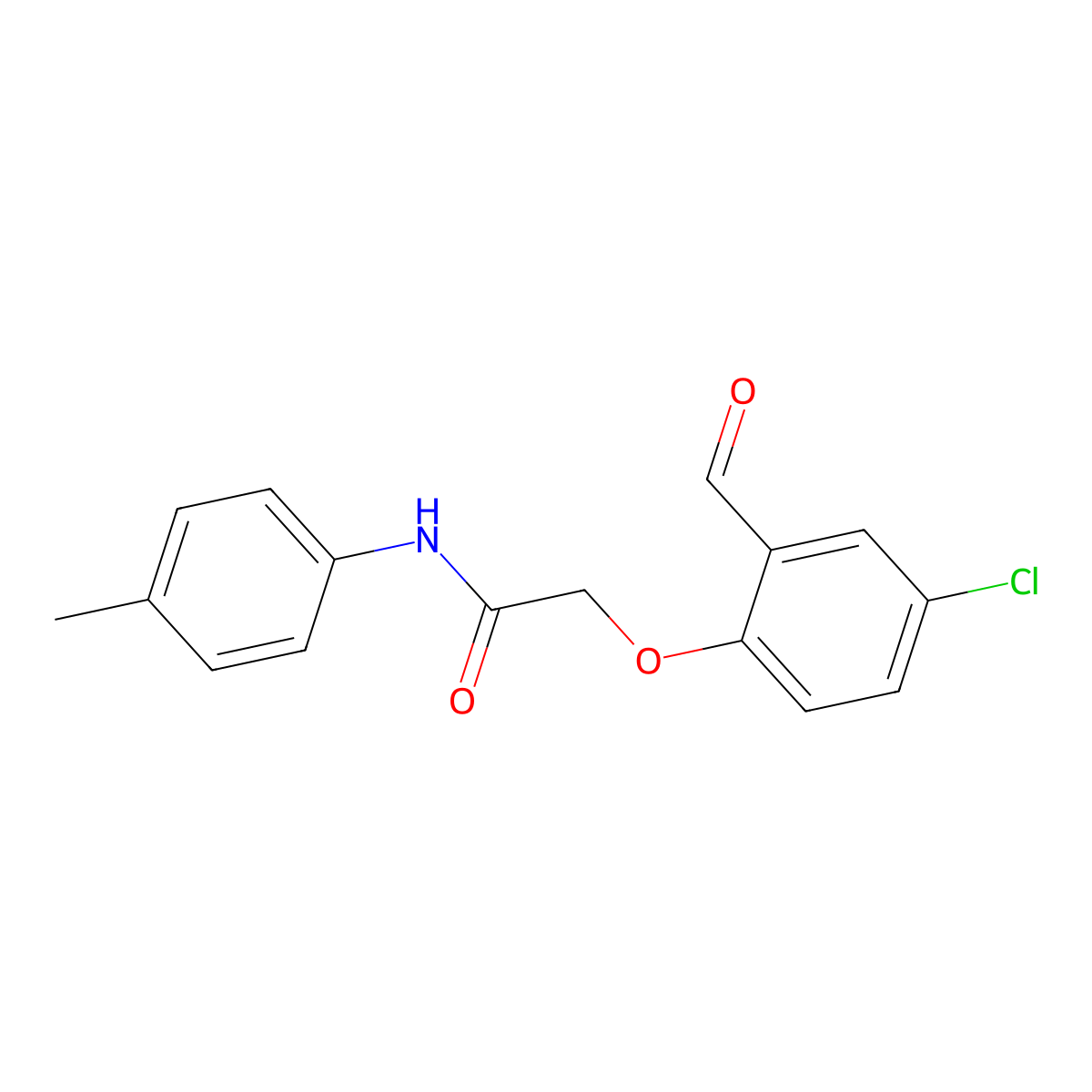 2-(4-chloro-2-formylphenoxy)-N-(4-methylphenyl)acetamide molecular structure, CAS 701226-79-1