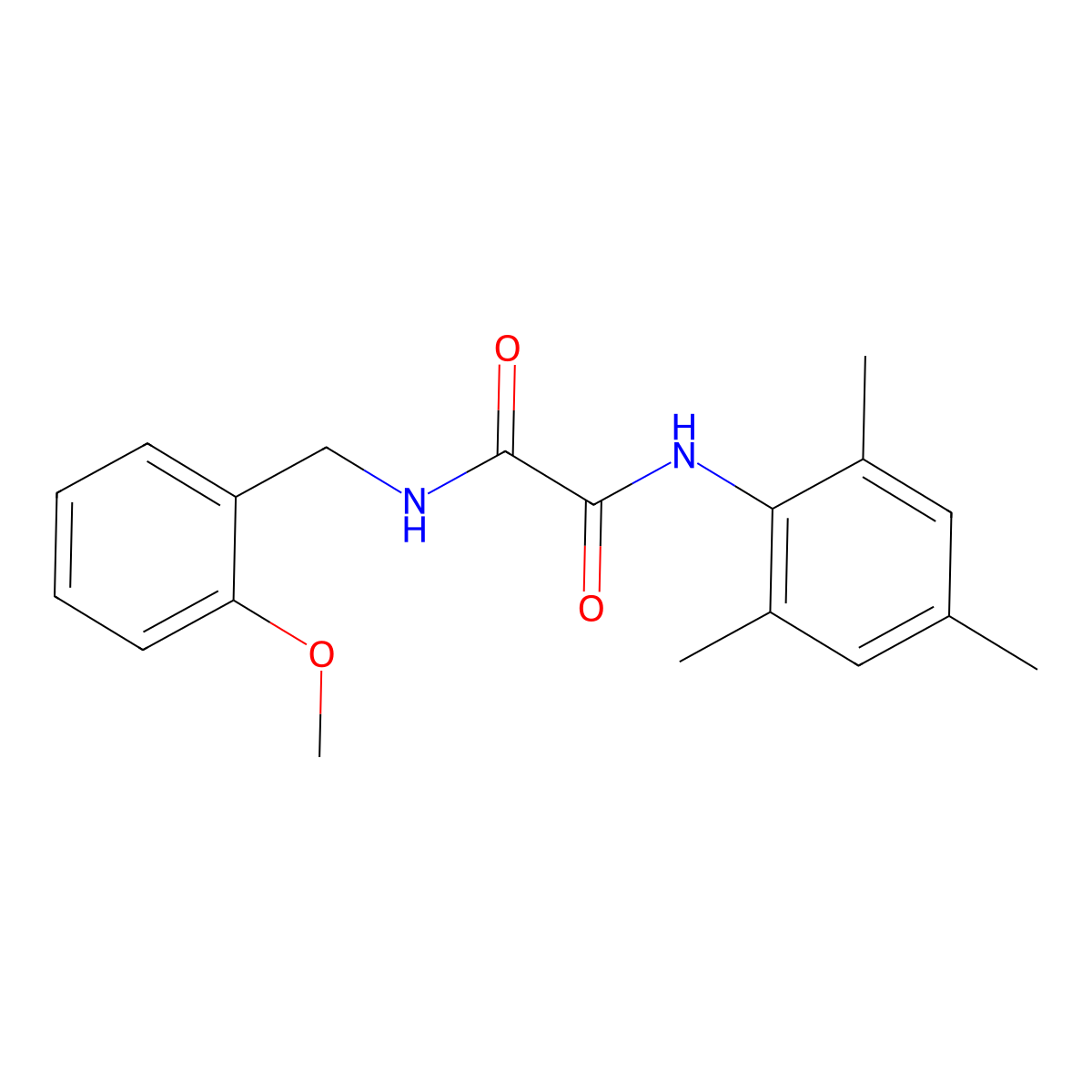 N1-mesityl-N2-(2-methoxybenzyl)oxalamide molecular structure, CAS 701227-08-9