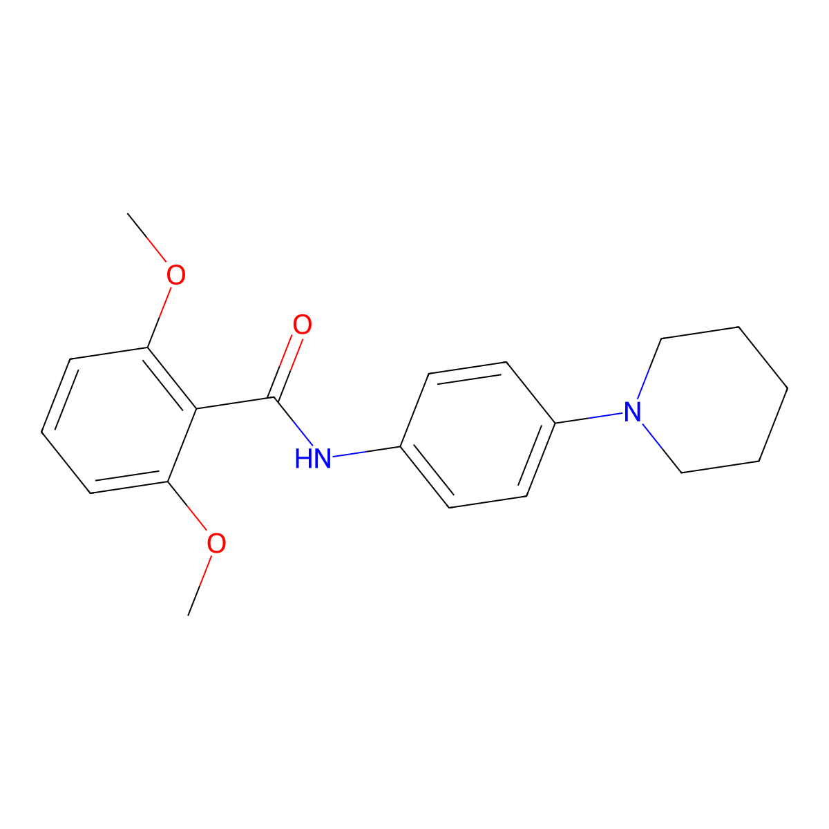 2,6-dimethoxy-N-(4-piperidin-1-ylphenyl)benzamide molecular structure, CAS 701227-11-4