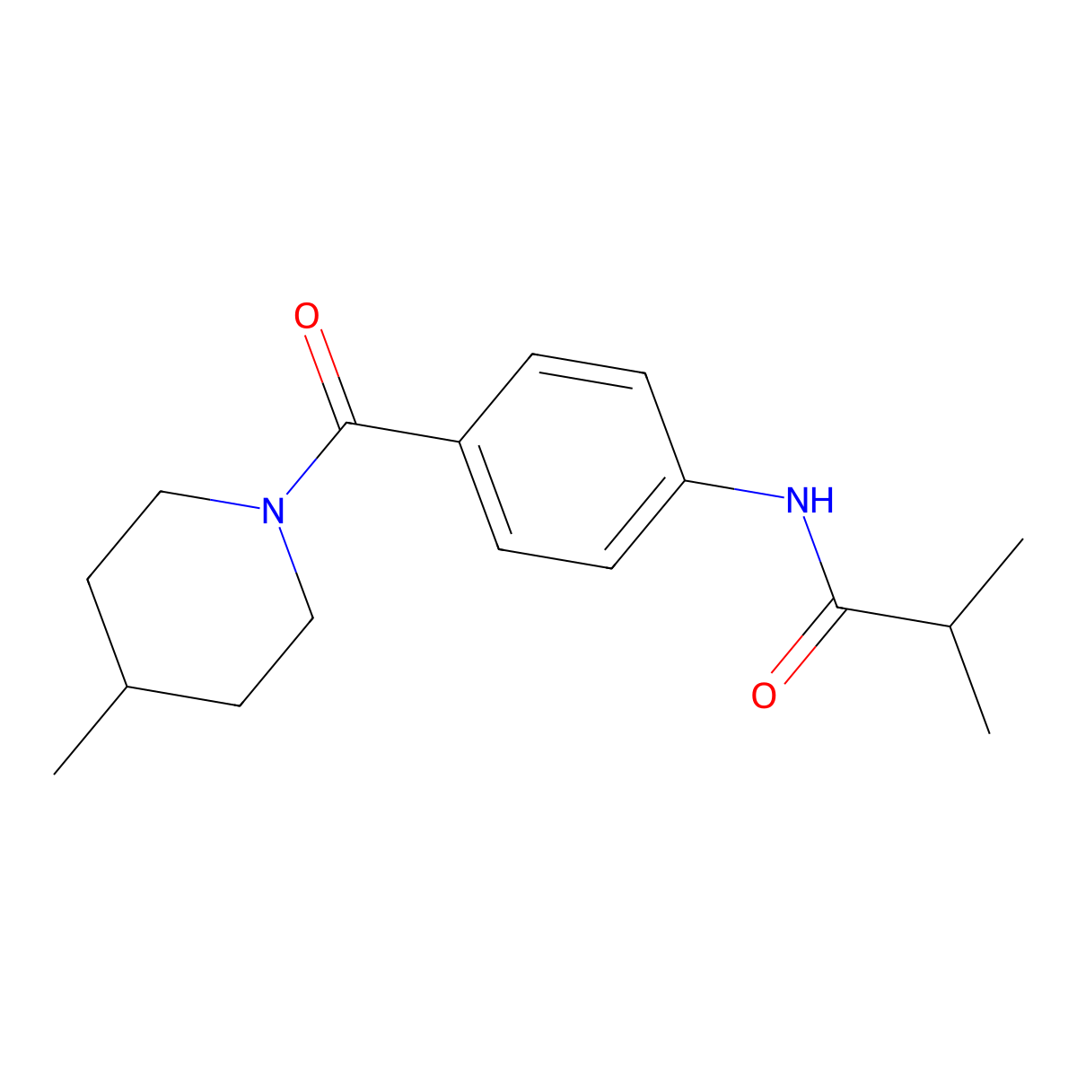 2-methyl-N-[4-(4-methylpiperidine-1-carbonyl)phenyl]propanamide molecular structure, CAS 701227-12-5