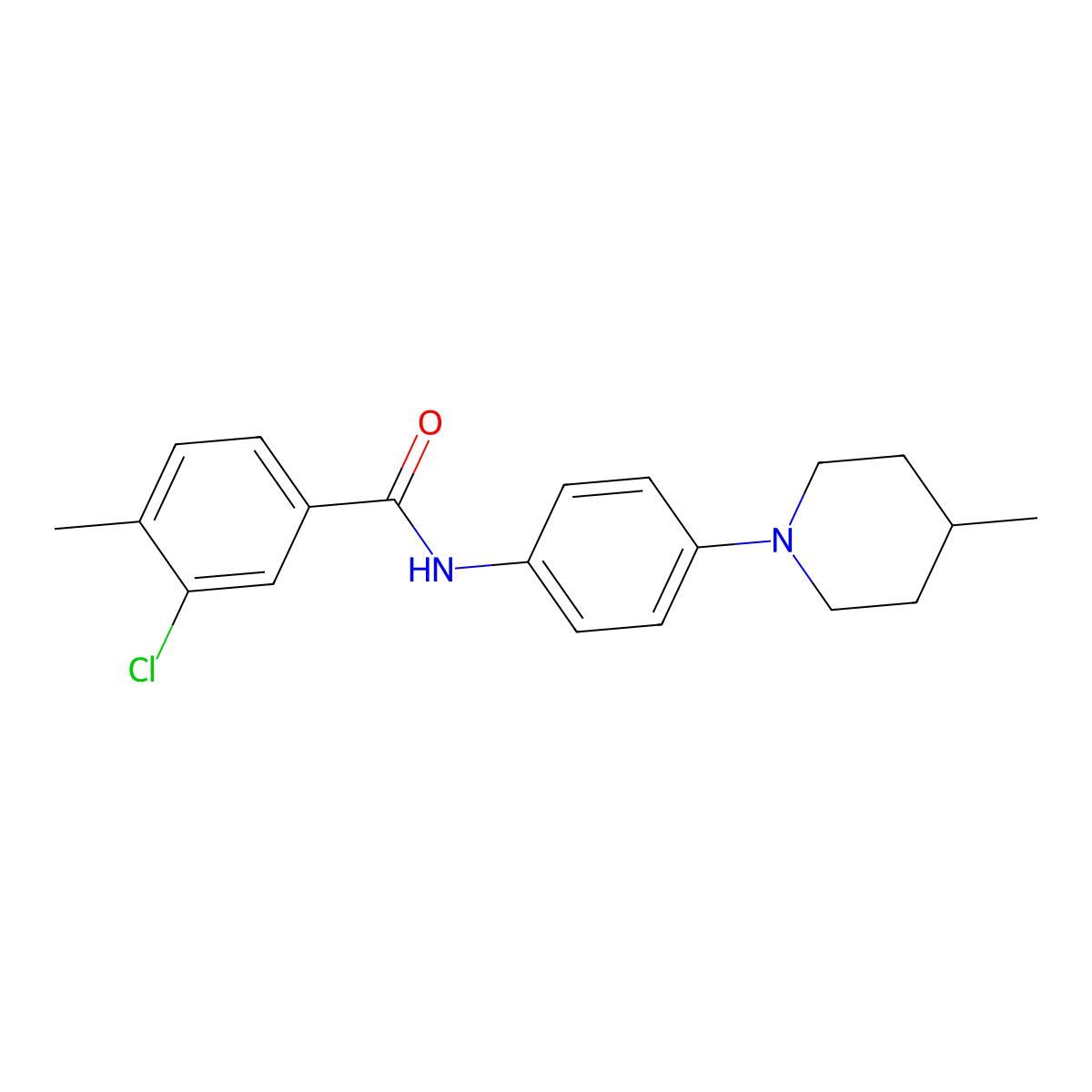 3-chloro-4-methyl-N-[4-(4-methylpiperidin-1-yl)phenyl]benzamide molecular structure, CAS 701227-17-0