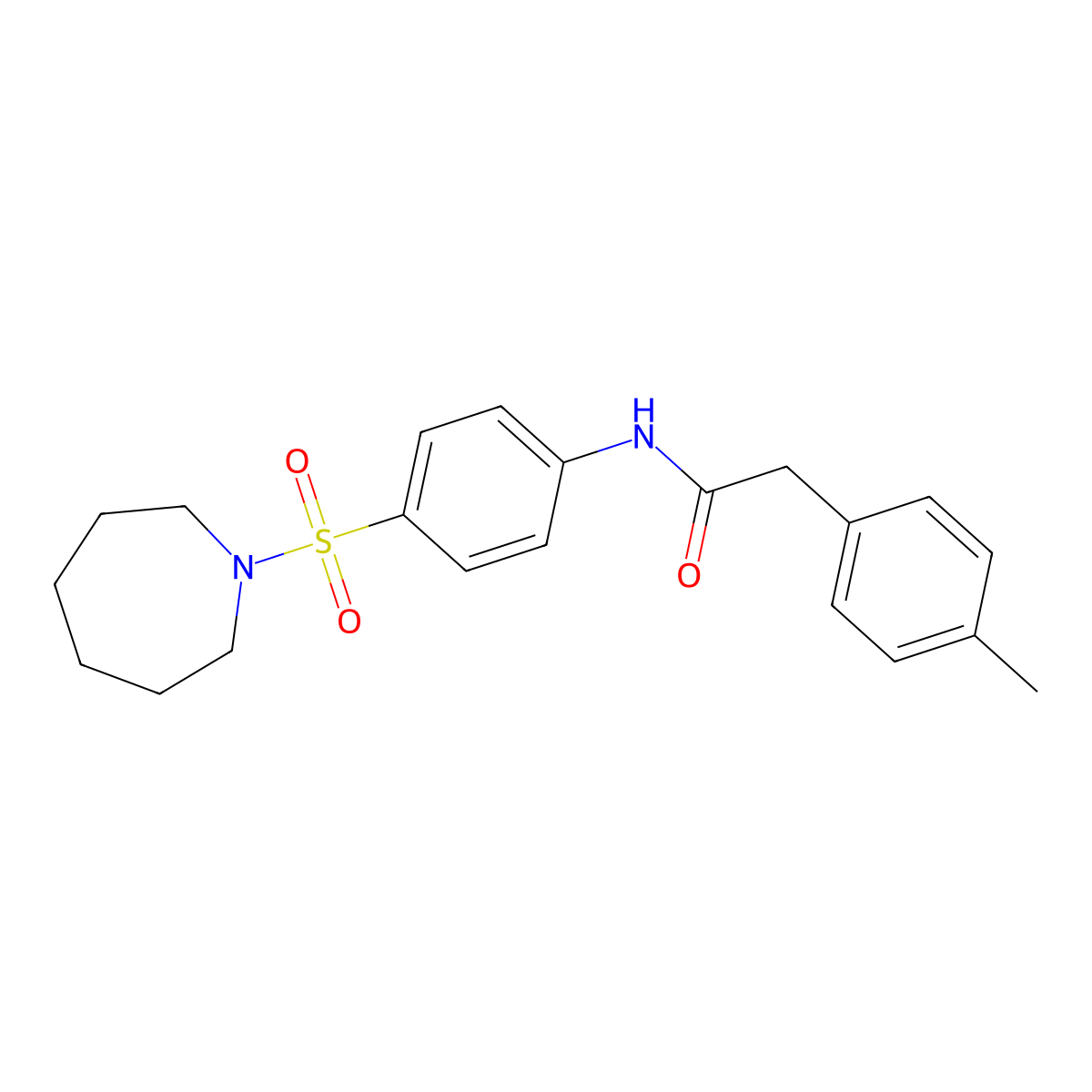 N-[4-(azepan-1-ylsulfonyl)phenyl]-2-(4-methylphenyl)acetamide molecular structure, CAS 701227-21-6