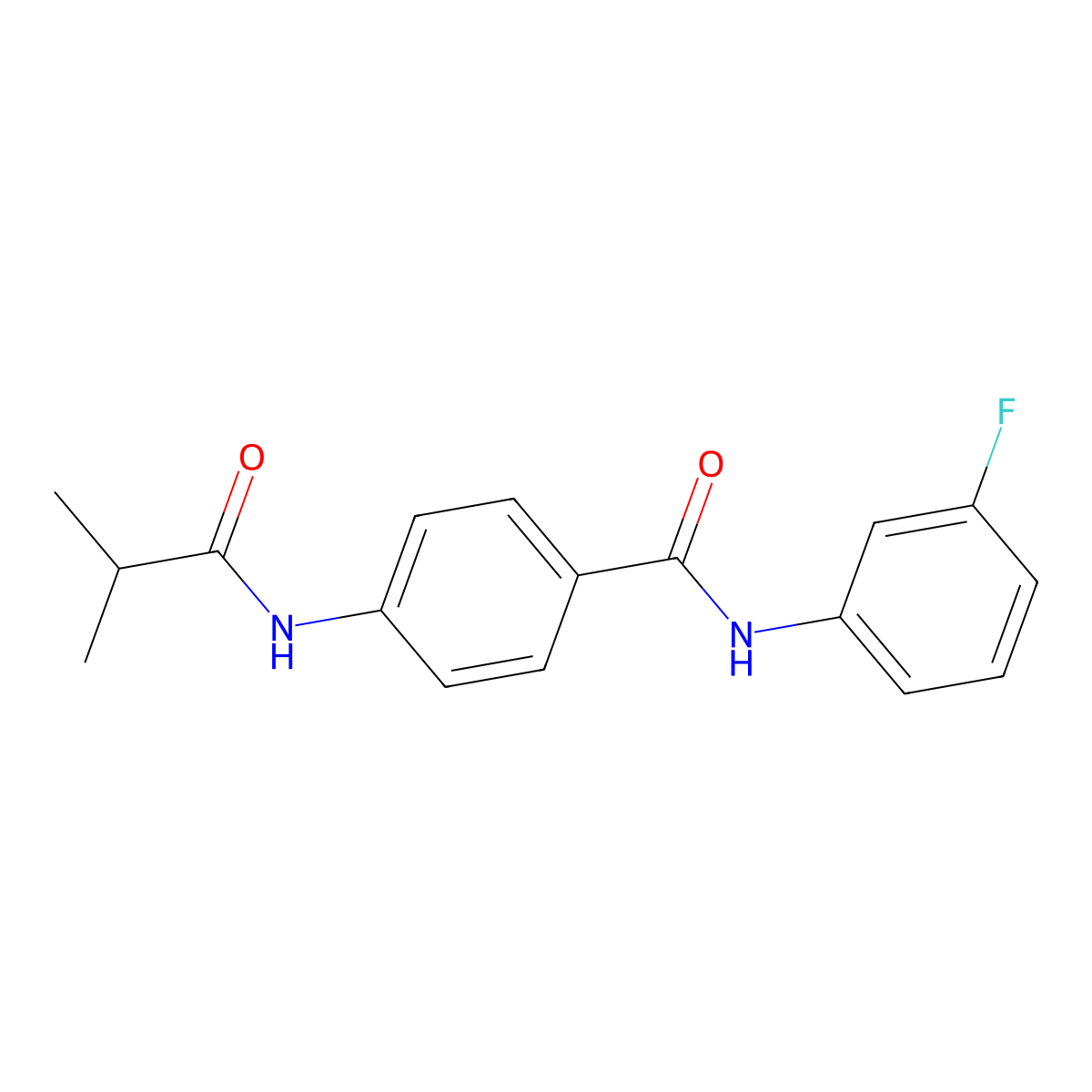 N-(3-fluorophenyl)-4-(2-methylpropanoylamino)benzamide molecular structure, CAS 701227-23-8