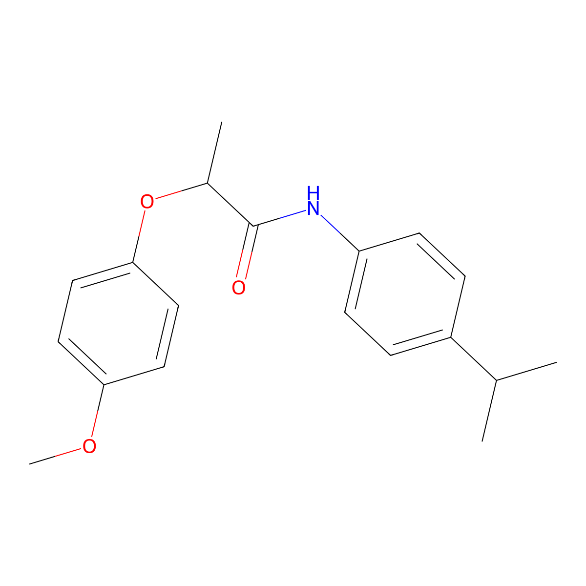 2-(4-methoxyphenoxy)-N-(4-propan-2-ylphenyl)propanamide molecular structure, CAS 701227-38-5