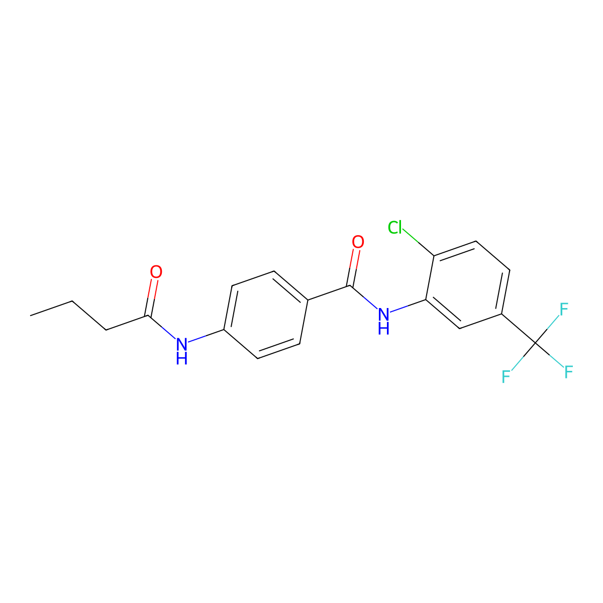 4-(butyrylamino)-N-[2-chloro-5-(trifluoromethyl)phenyl]benzamide molecular structure, CAS 701227-47-6