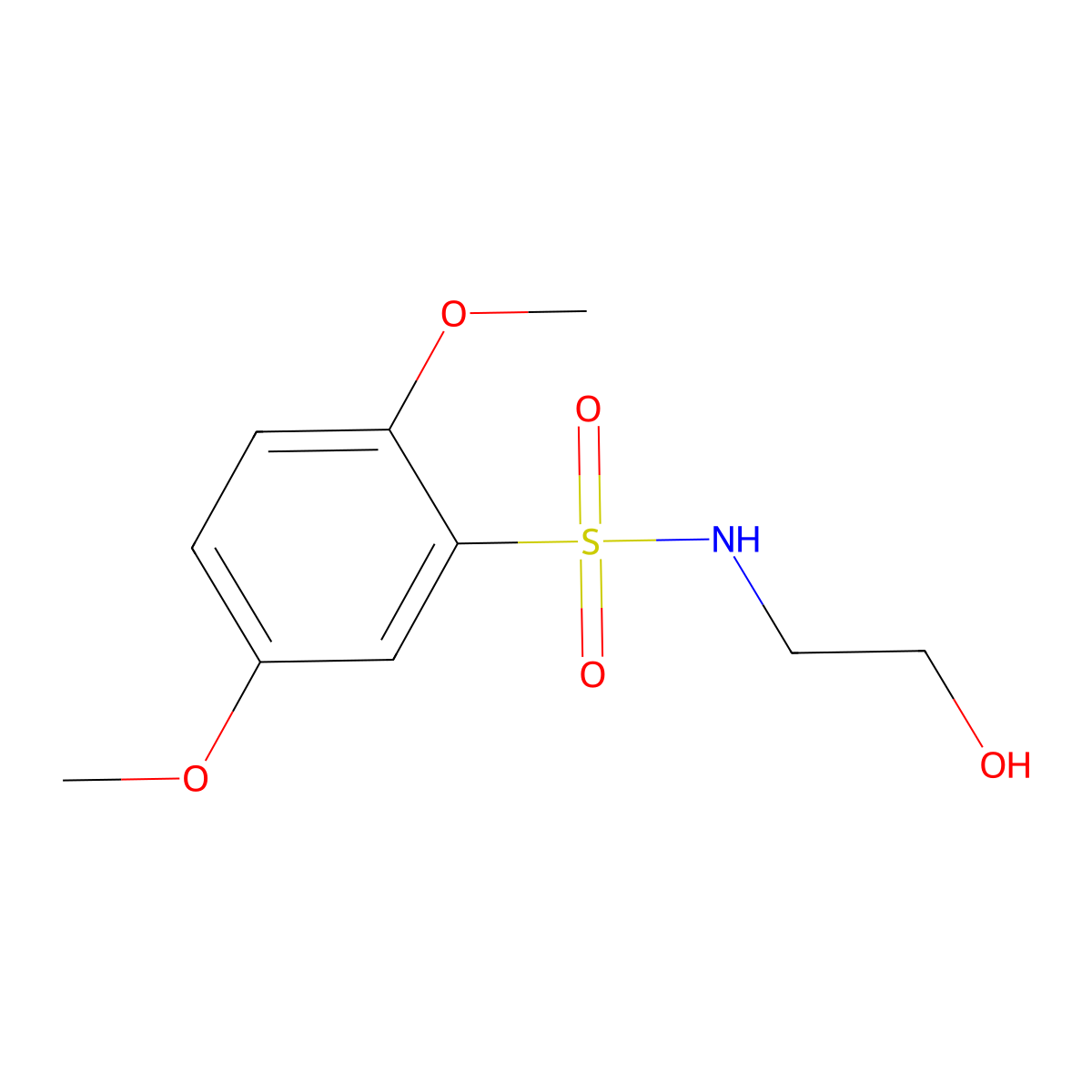 N-(2-hydroxyethyl)-2,5-dimethoxybenzenesulfonamide molecular structure, CAS 701227-63-6