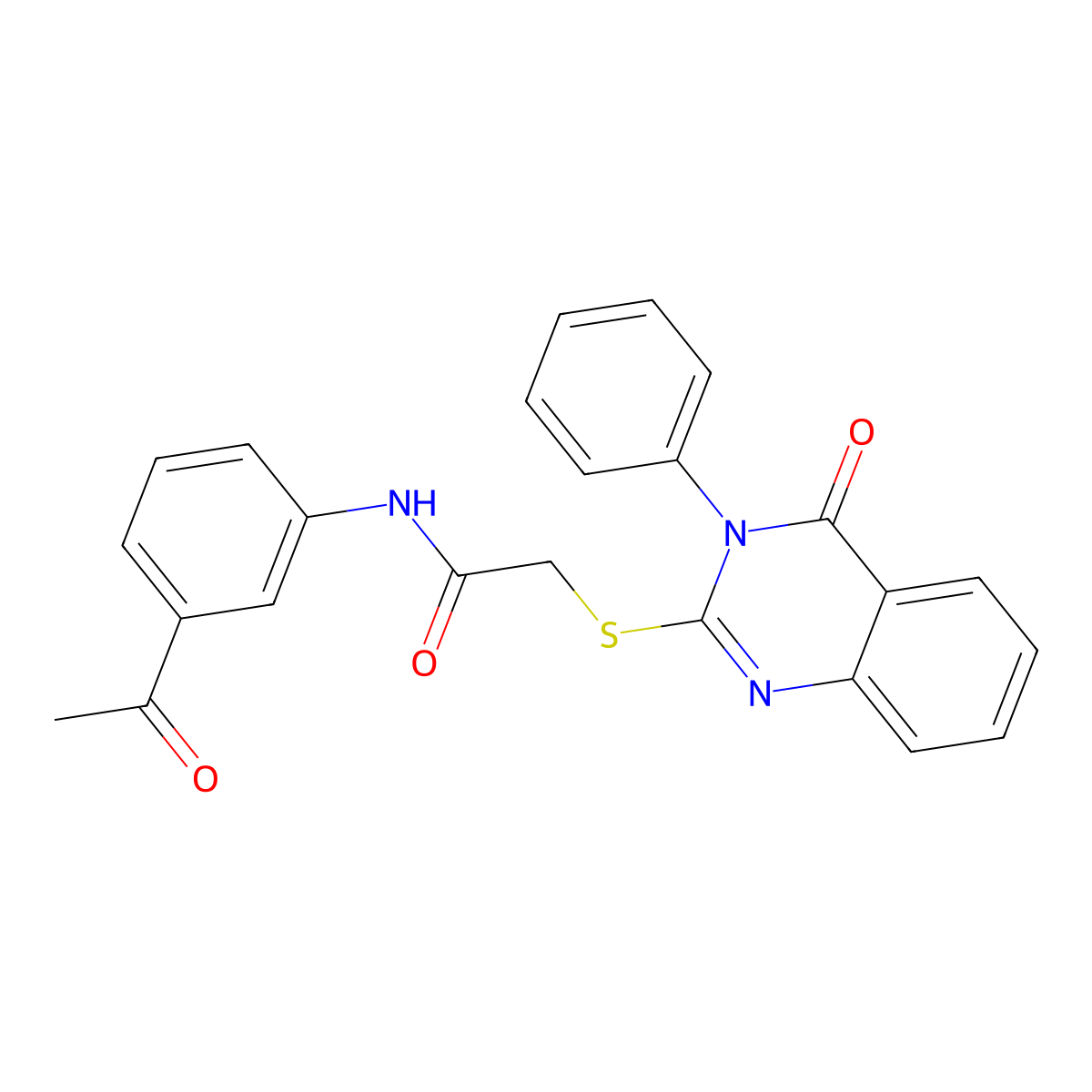 N-(3-acetylphenyl)-2-(4-oxo-3-phenylquinazolin-2-yl)sulfanylacetamide molecular structure, CAS 701227-69-2