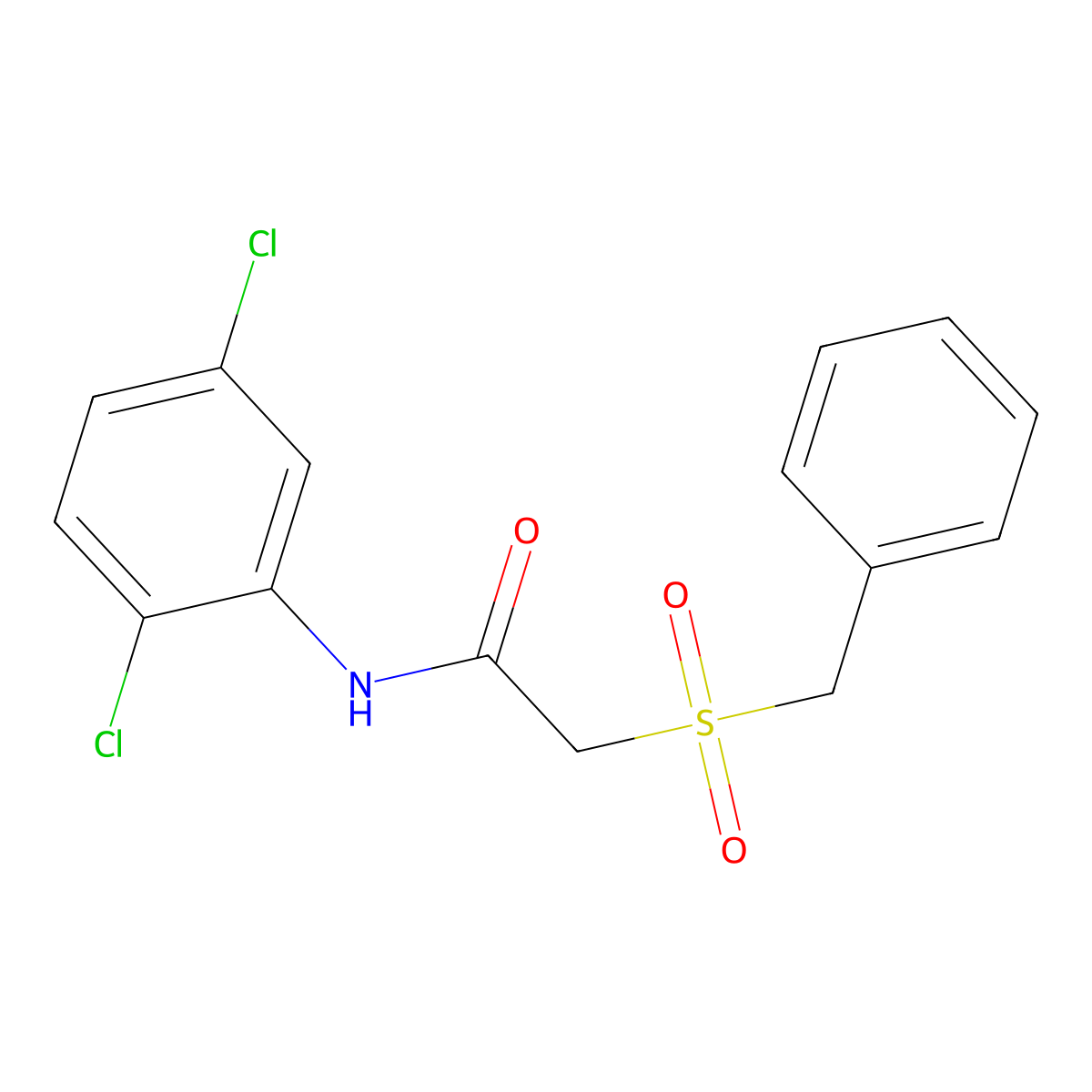 2-benzylsulfonyl-N-(2,5-dichlorophenyl)acetamide molecular structure, CAS 701227-74-9