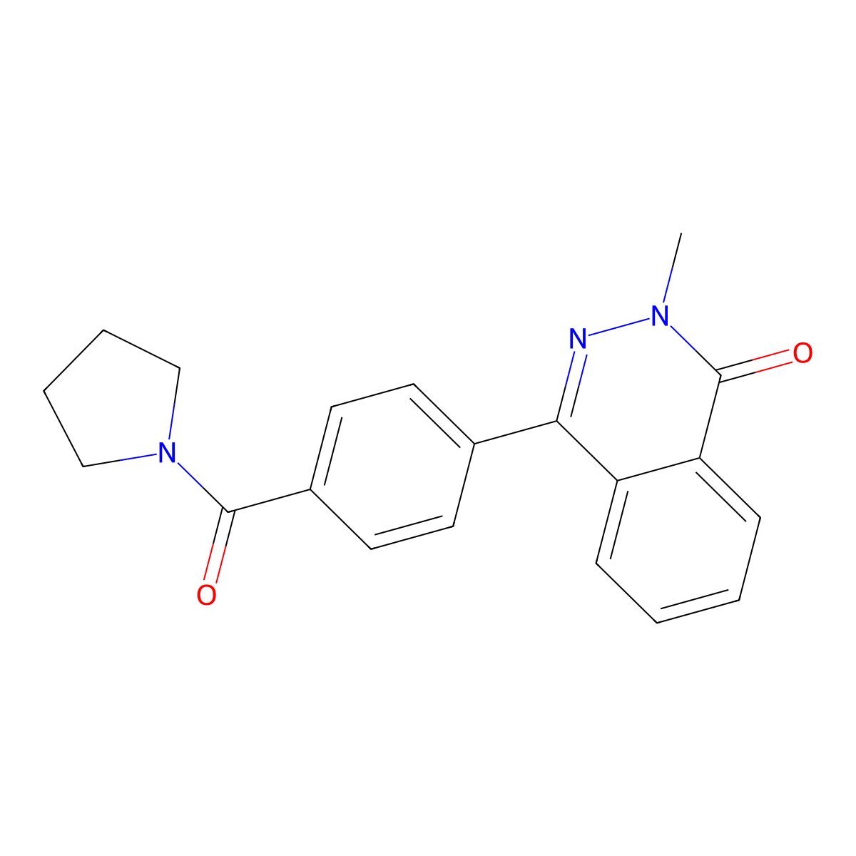 2-Methyl-4-[4-(pyrrolidine-1-carbonyl)phenyl]phthalazin-1-one molecular structure, CAS 701227-77-2