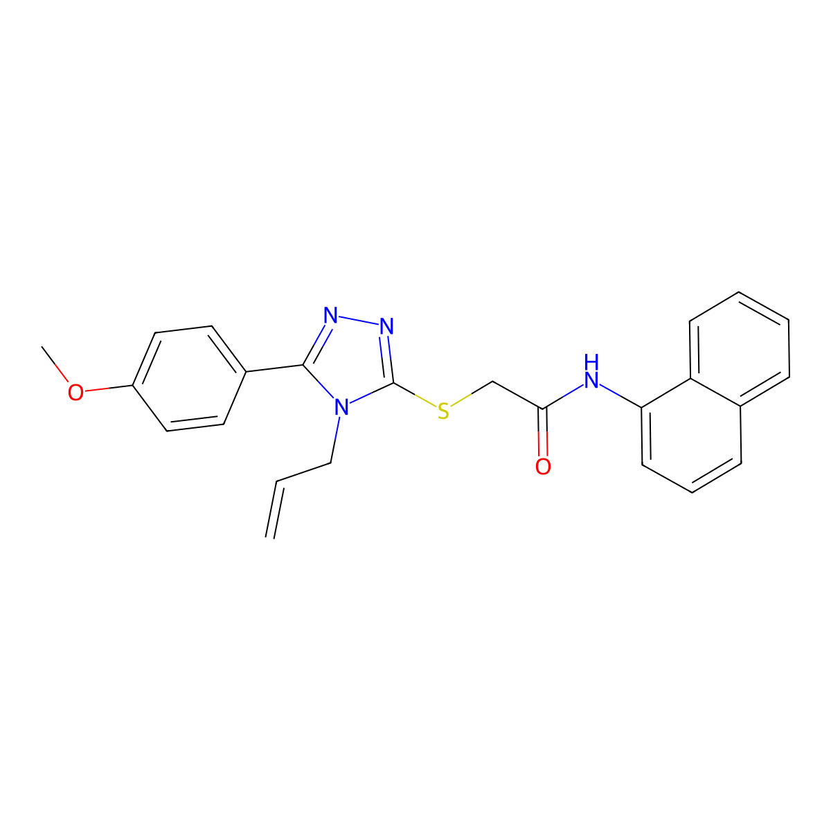 2-{[5-(4-methoxyphenyl)-4-(prop-2-en-1-yl)-4H-1,2,4-triazol-3-yl]sulfanyl}-N-(naphthalen-1-yl)acetamide molecular structure, CAS 701227-82-9
