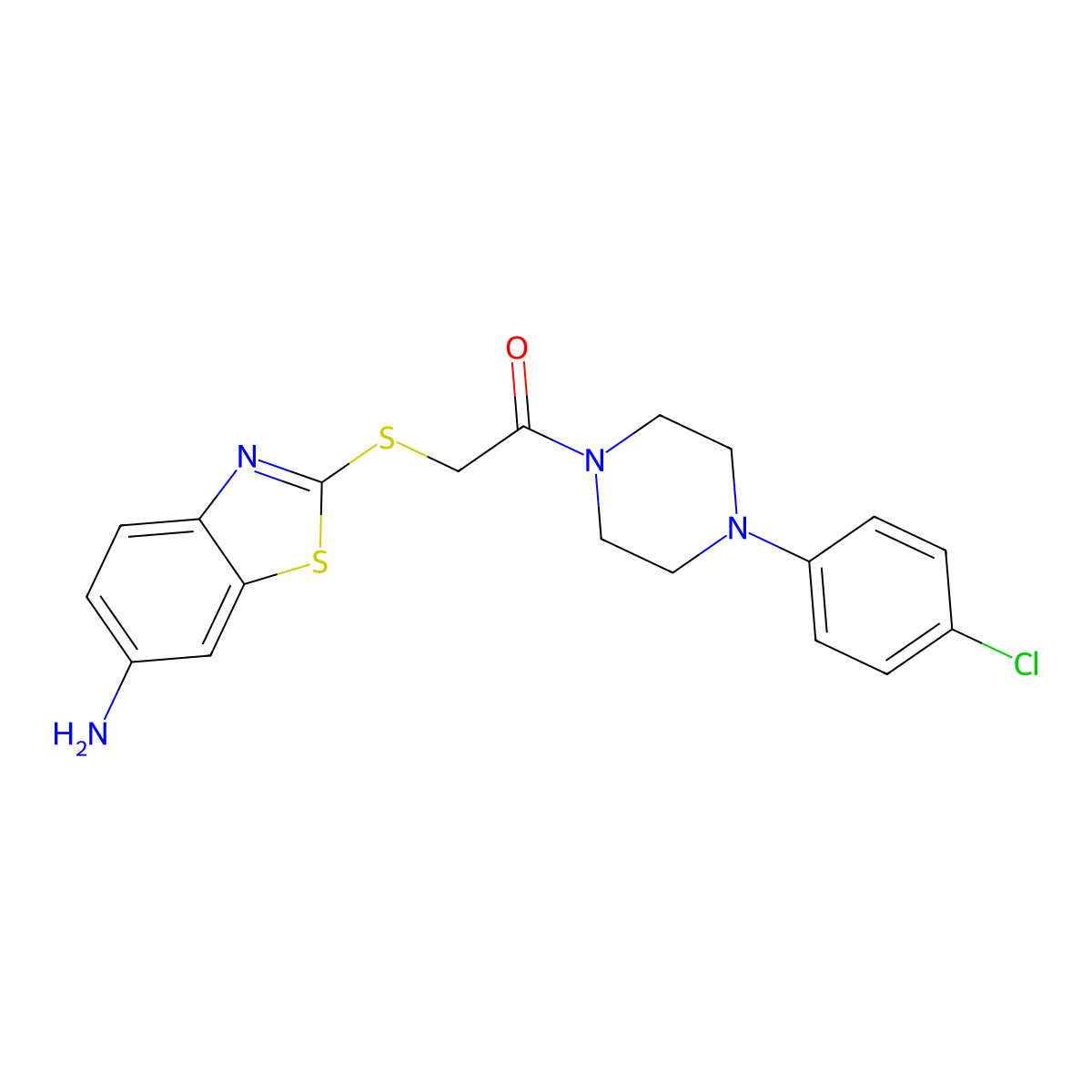 2-[(6-Amino-1,3-benzothiazol-2-yl)sulfanyl]-1-[4-(4-chlorophenyl)piperazin-1-yl]ethanone molecular structure, CAS 701227-84-1