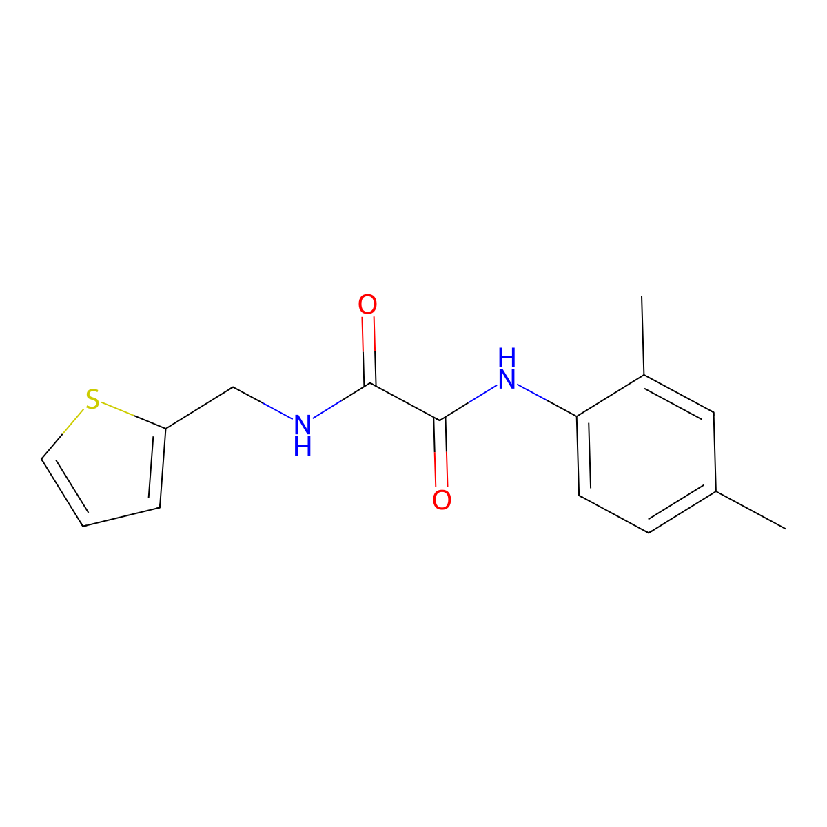 N'-(2,4-dimethylphenyl)-N-(thiophen-2-ylmethyl)oxamide molecular structure, CAS 701227-95-4