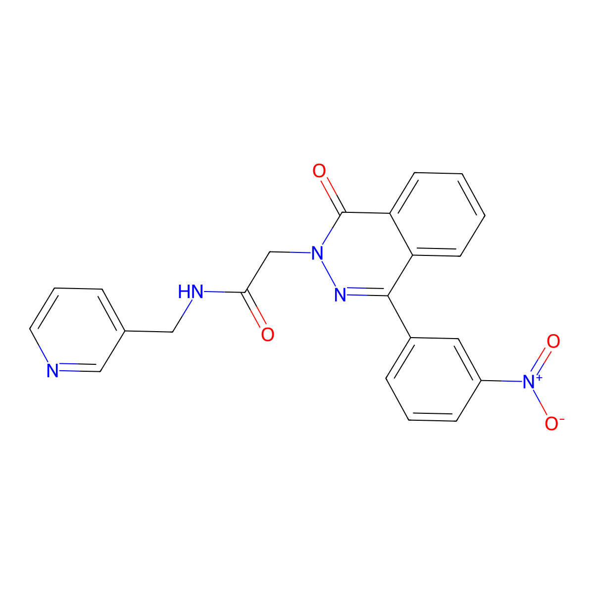 2-[4-(3-nitrophenyl)-1-oxophthalazin-2-yl]-N-(pyridin-3-ylmethyl)acetamide molecular structure, CAS 701227-96-5
