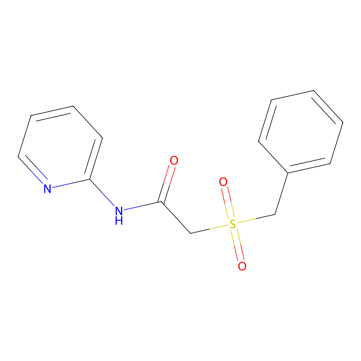 2-benzylsulfonyl-N-pyridin-2-ylacetamide molecular structure, CAS 701227-97-6
