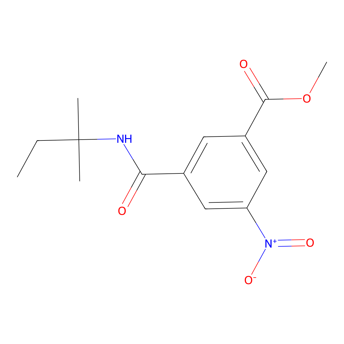Methyl 3-[(2-methylbutan-2-yl)carbamoyl]-5-nitrobenzoate molecular structure, CAS 701228-04-8