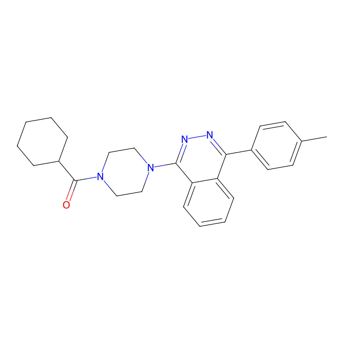 Cyclohexyl-[4-[4-(4-methylphenyl)phthalazin-1-yl]piperazin-1-yl]methanone molecular structure, CAS 701228-08-2