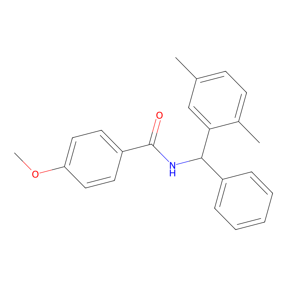 N-[(2,5-dimethylphenyl)(phenyl)methyl]-4-methoxybenzamide molecular structure, CAS 701228-10-6