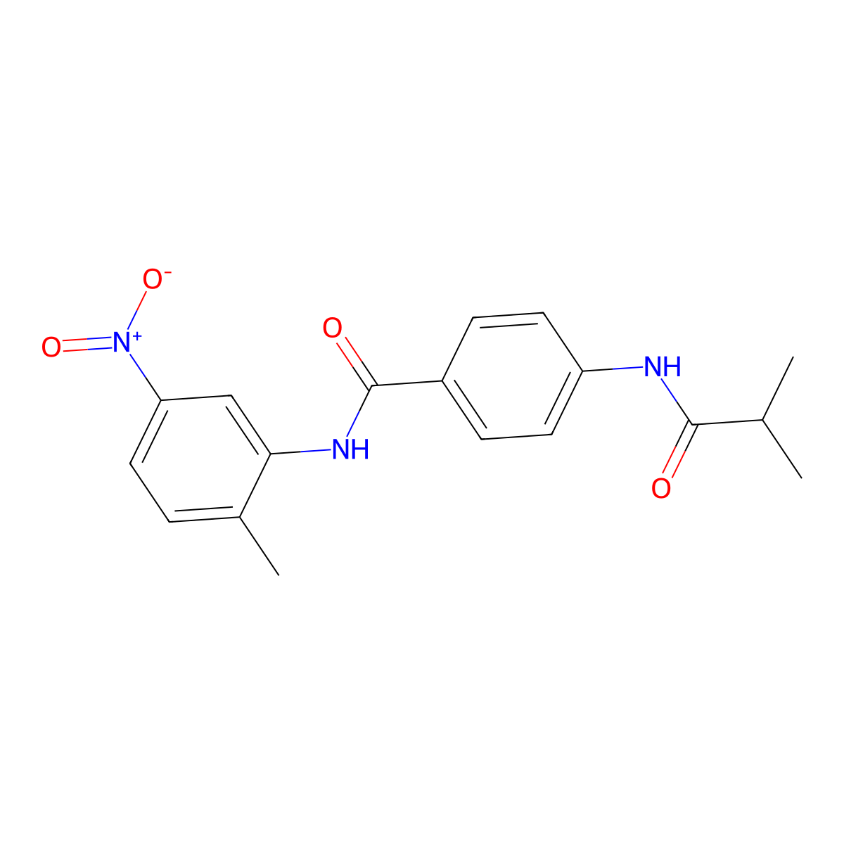 N-(2-methyl-5-nitrophenyl)-4-(2-methylpropanoylamino)benzamide molecular structure, CAS 701228-36-6