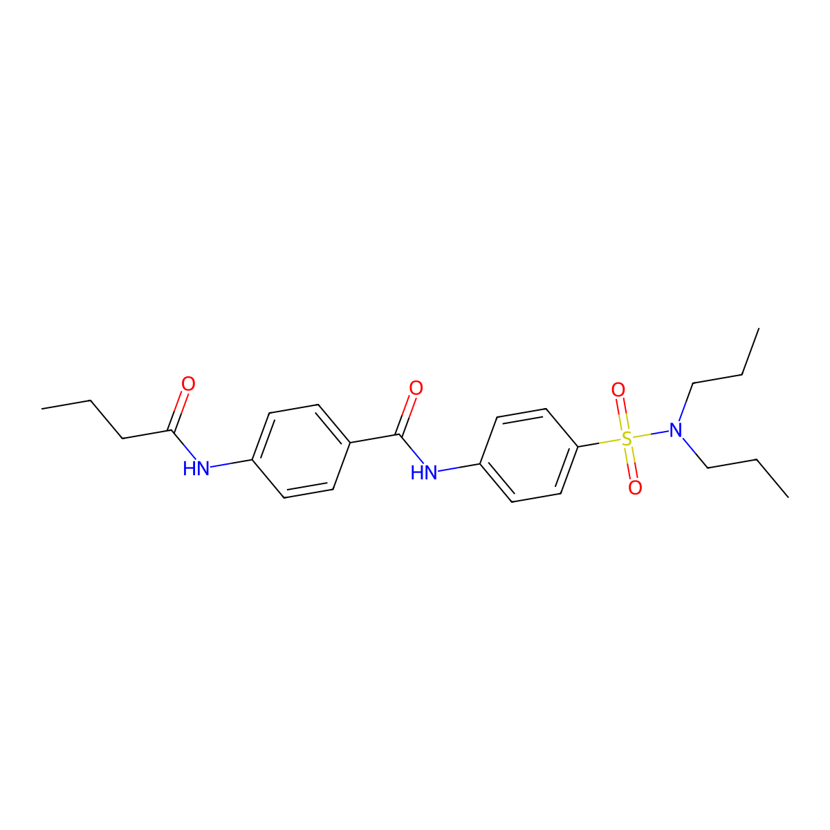 4-(butanoylamino)-N-[4-(dipropylsulfamoyl)phenyl]benzamide molecular structure, CAS 701228-39-9