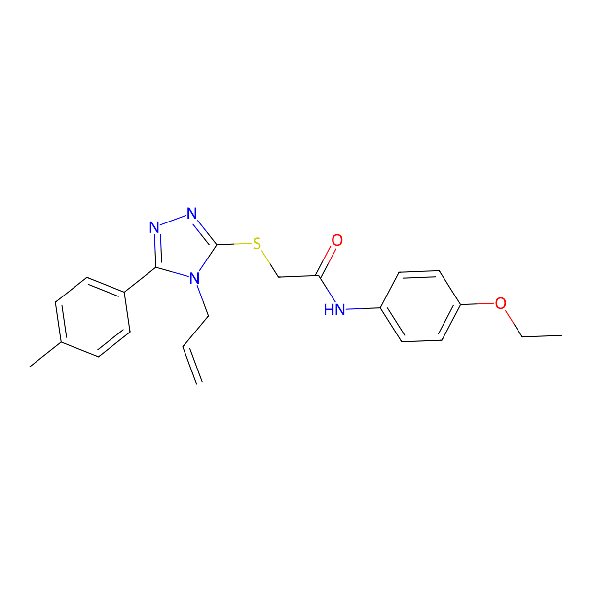 N-(4-ethoxyphenyl)-2-[[5-(4-methylphenyl)-4-prop-2-enyl-1,2,4-triazol-3-yl]sulfanyl]acetamide molecular structure, CAS 701228-46-8