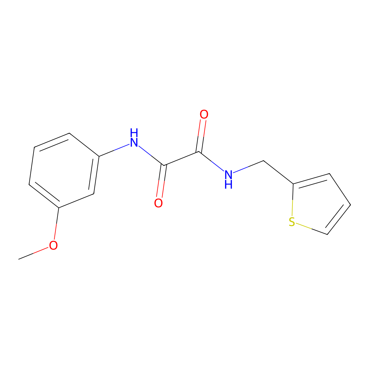 N1-(3-methoxyphenyl)-N2-(thiophen-2-ylmethyl)oxalamide molecular structure, CAS 701228-79-7