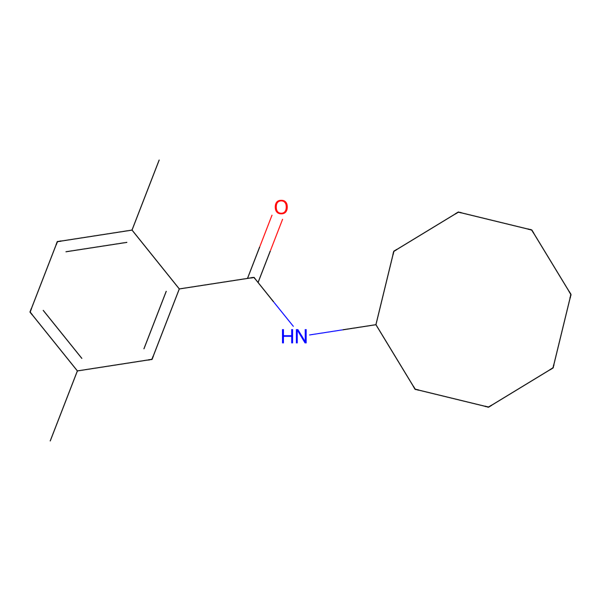 N-cyclooctyl-2,5-dimethylbenzamide molecular structure, CAS 701228-83-3