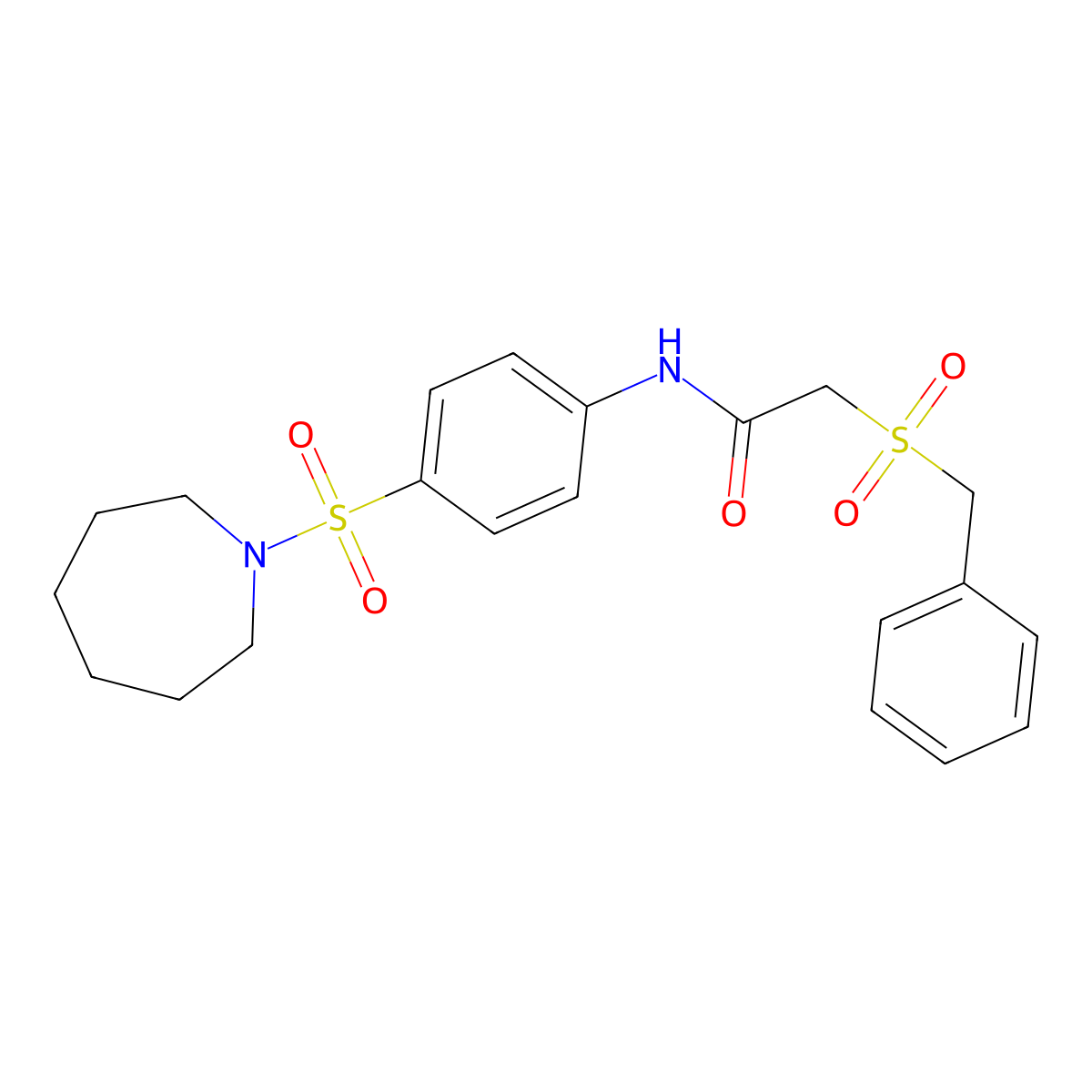N-[4-(azepan-1-ylsulfonyl)phenyl]-2-benzylsulfonylacetamide molecular structure, CAS 701228-91-3