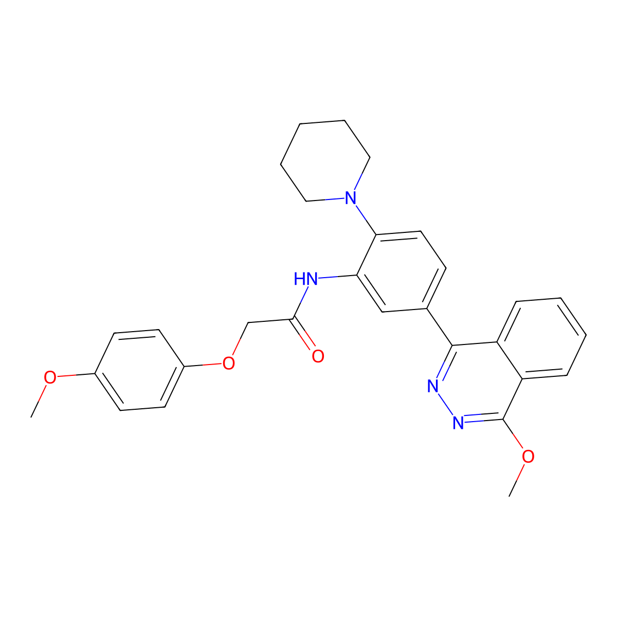 2-(4-methoxyphenoxy)-N-[5-(4-methoxyphthalazin-1-yl)-2-piperidin-1-ylphenyl]acetamide molecular structure, CAS 701228-98-0