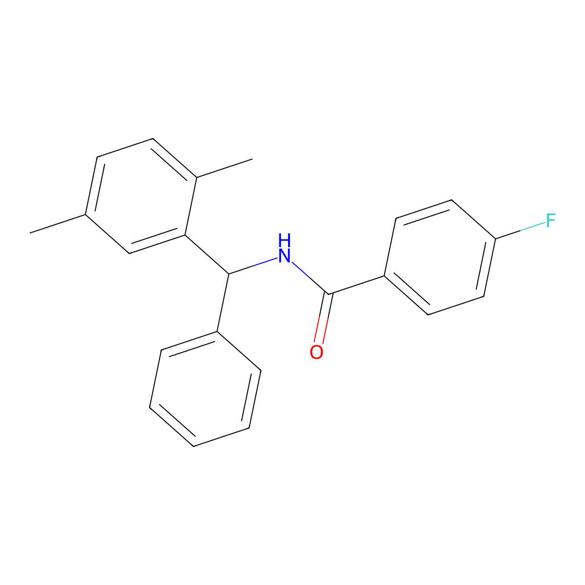N-[(2,5-dimethylphenyl)(phenyl)methyl]-4-fluorobenzamide molecular structure, CAS 701229-03-0
