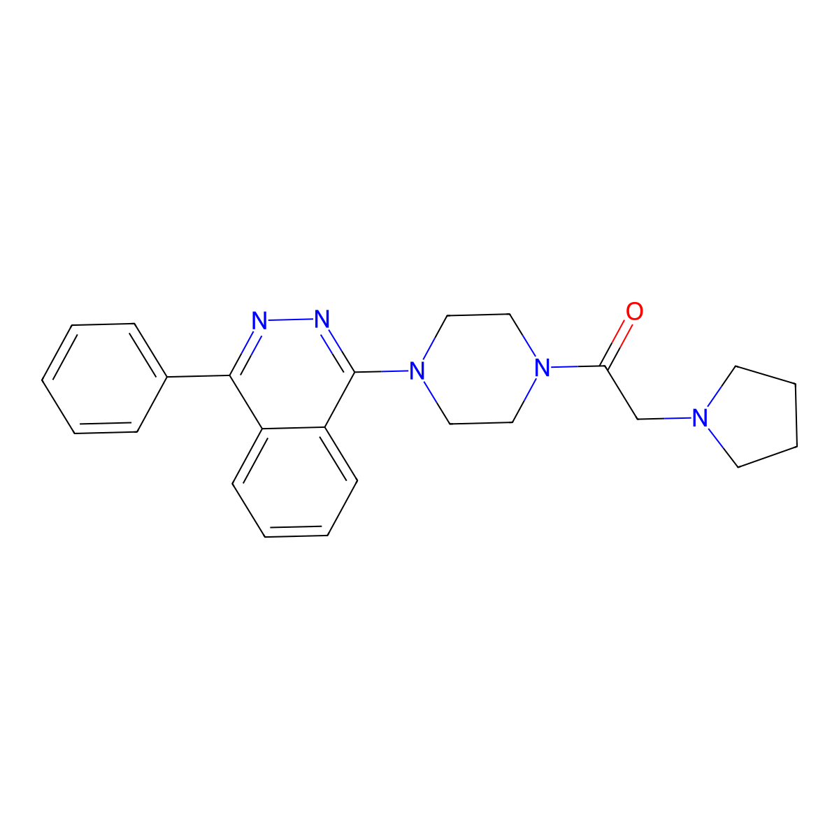 1-[4-(4-Phenylphthalazin-1-yl)piperazin-1-yl]-2-pyrrolidin-1-ylethanone molecular structure, CAS 701229-15-4