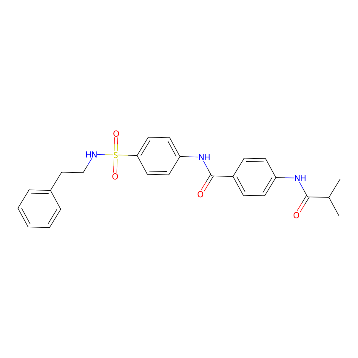 4-[(2-methylpropanoyl)amino]-N-{4-[(2-phenylethyl)sulfamoyl]phenyl}benzamide molecular structure, CAS 701229-16-5