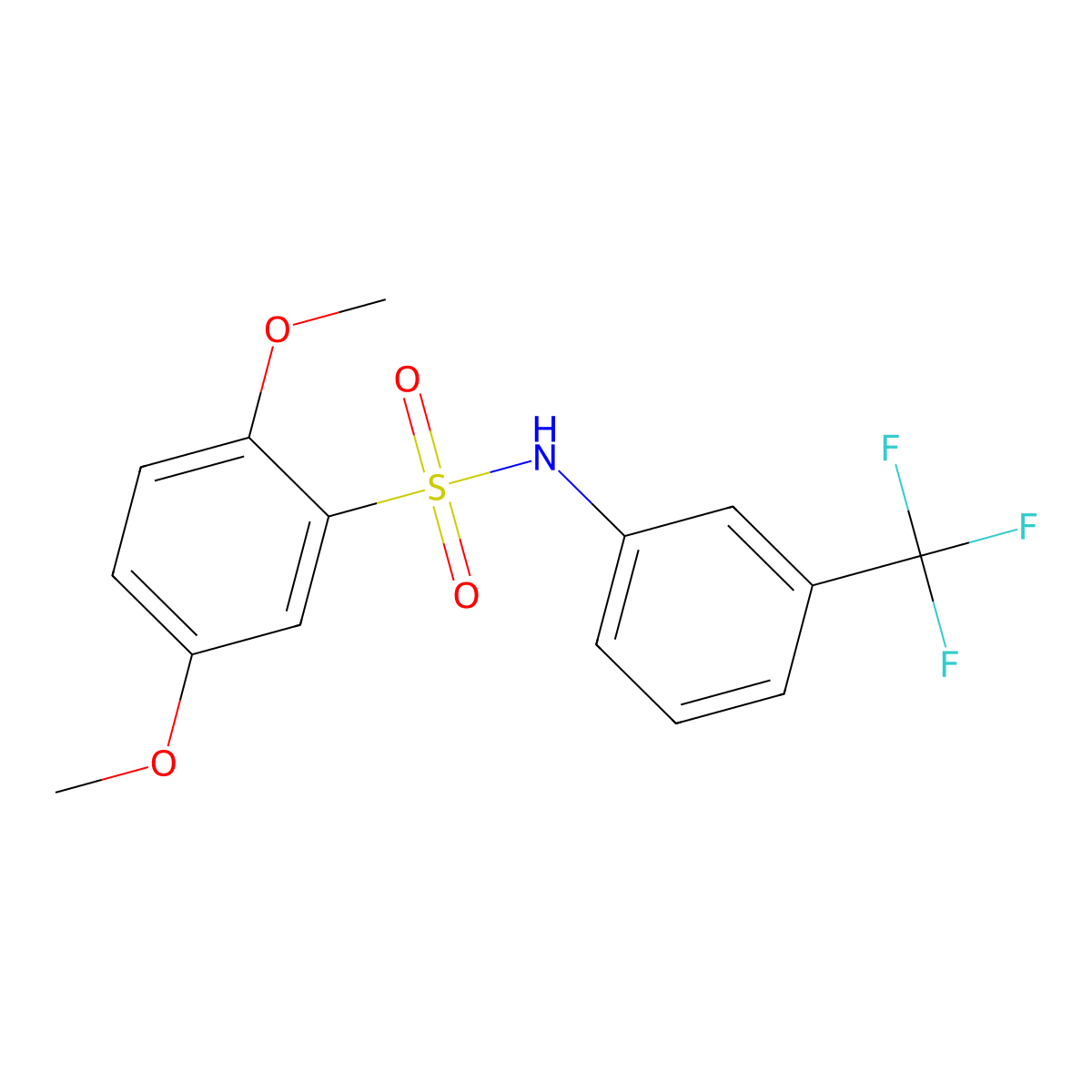 2,5-dimethoxy-N-[3-(trifluoromethyl)phenyl]benzenesulfonamide molecular structure, CAS 701229-23-4