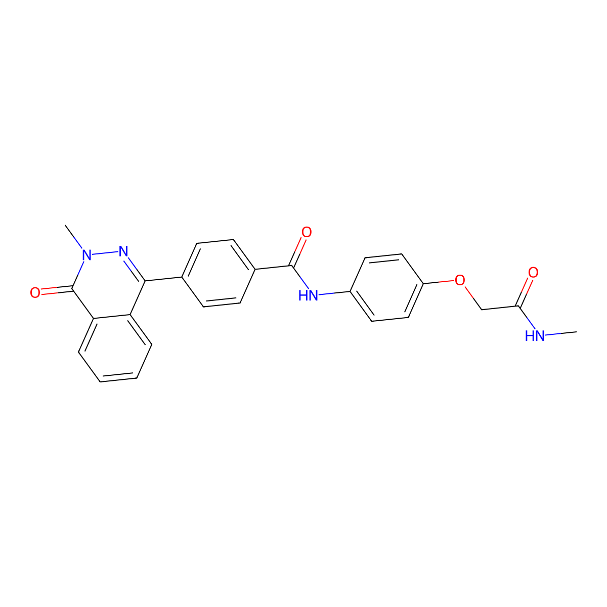 N-[4-[2-(methylamino)-2-oxoethoxy]phenyl]-4-(3-methyl-4-oxophthalazin-1-yl)benzamide molecular structure, CAS 701229-53-0