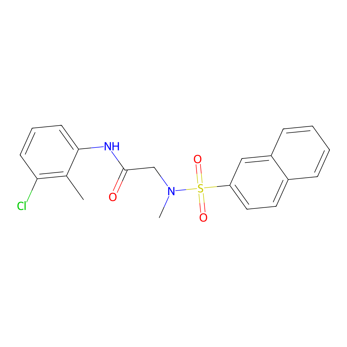 N-(3-chloro-2-methylphenyl)-2-[methyl(naphthalen-2-ylsulfonyl)amino]acetamide molecular structure, CAS 701229-67-6
