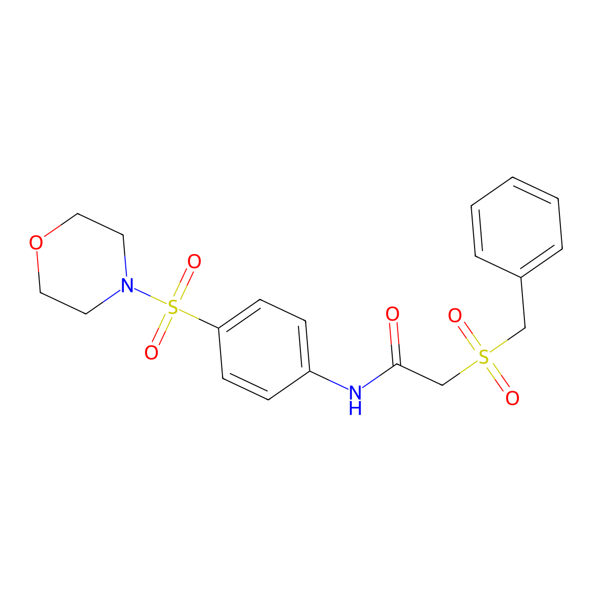 2-benzylsulfonyl-N-(4-morpholin-4-ylsulfonylphenyl)acetamide molecular structure, CAS 701229-87-0
