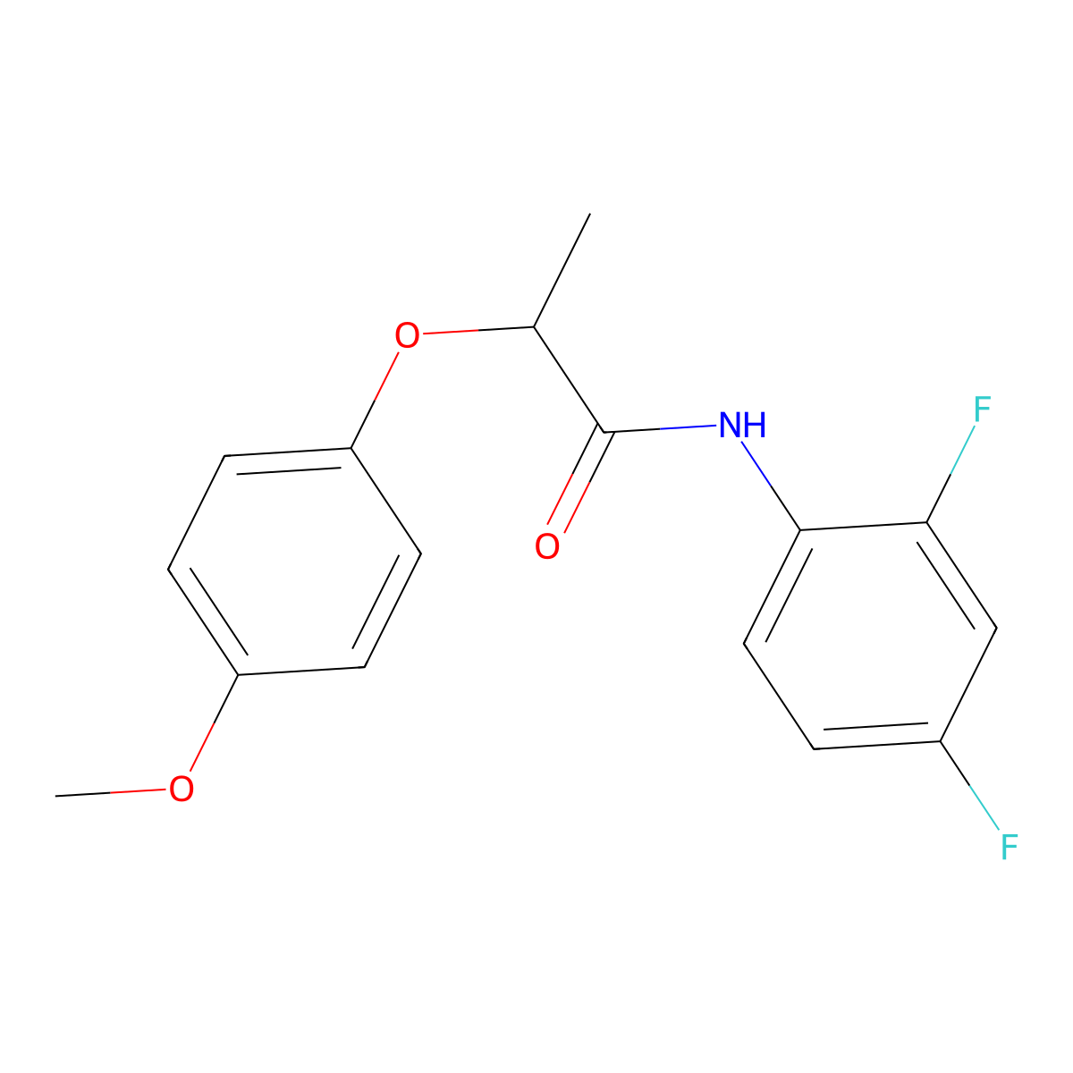 N-(2,4-difluorophenyl)-2-(4-methoxyphenoxy)propanamide molecular structure, CAS 701229-93-8