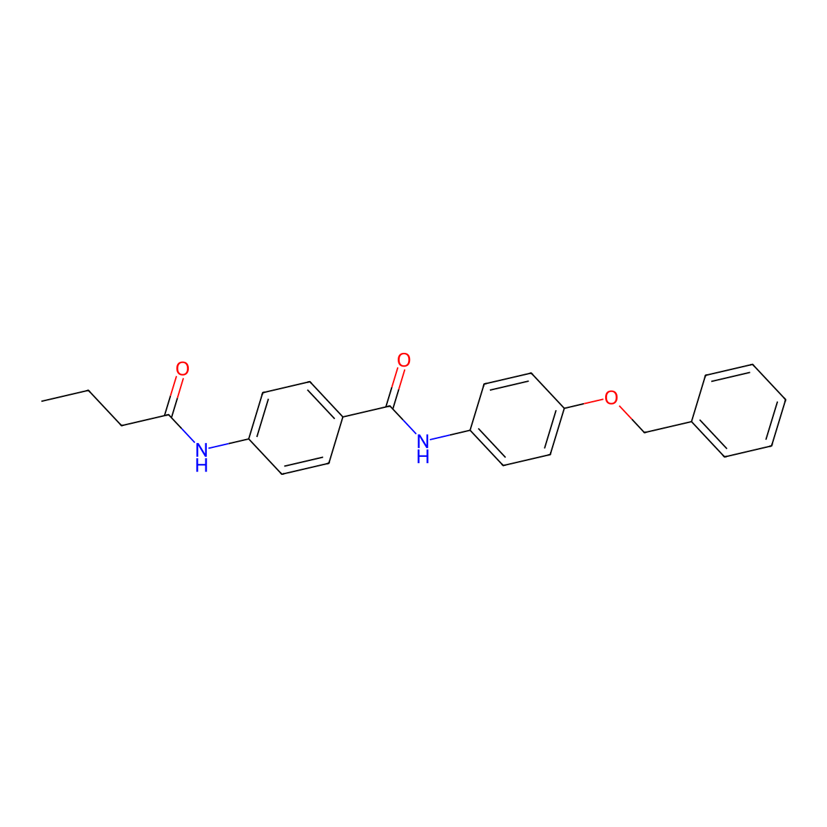 4-(butanoylamino)-N-(4-phenylmethoxyphenyl)benzamide molecular structure, CAS 701229-96-1