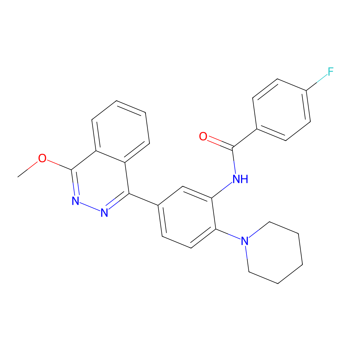 4-fluoro-N-[5-(4-methoxyphthalazin-1-yl)-2-piperidin-1-ylphenyl]benzamide molecular structure, CAS 701229-97-2