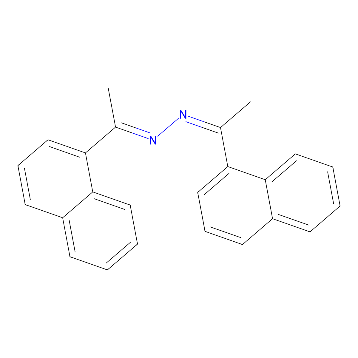 Bis[1-(naphthalen-1-yl)ethylidene]hydrazine molecular structure, CAS 70123-52-3